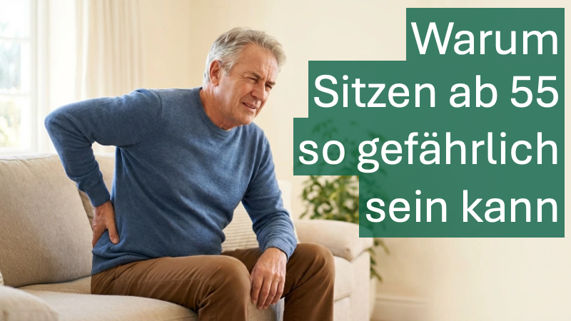Ältere Person mit Rückenschmerzen beim Sitzen